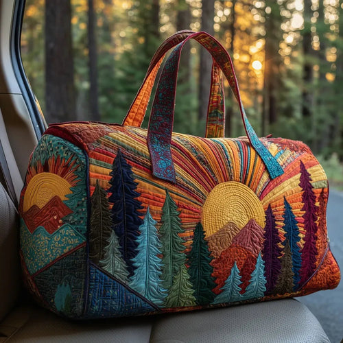 Sunset Over Pine Ridge Quilted Duffle Bag