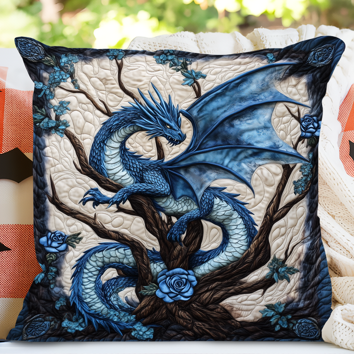 Rosefire Dragon | Handcrafted Pillow Case