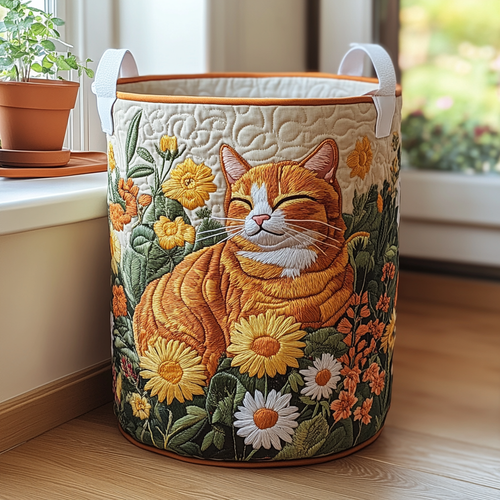 Forest Cat |  Quilted Storage Basket