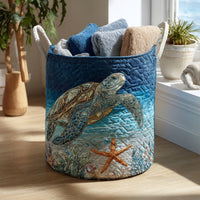 Turtle Ocean | Quilted Storage Basket 5