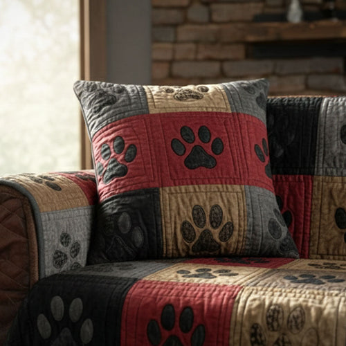 Rustic Pawprint | Handcrafted Pillow Case