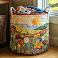 Spring Meadow | Quilted Storage Basket 1