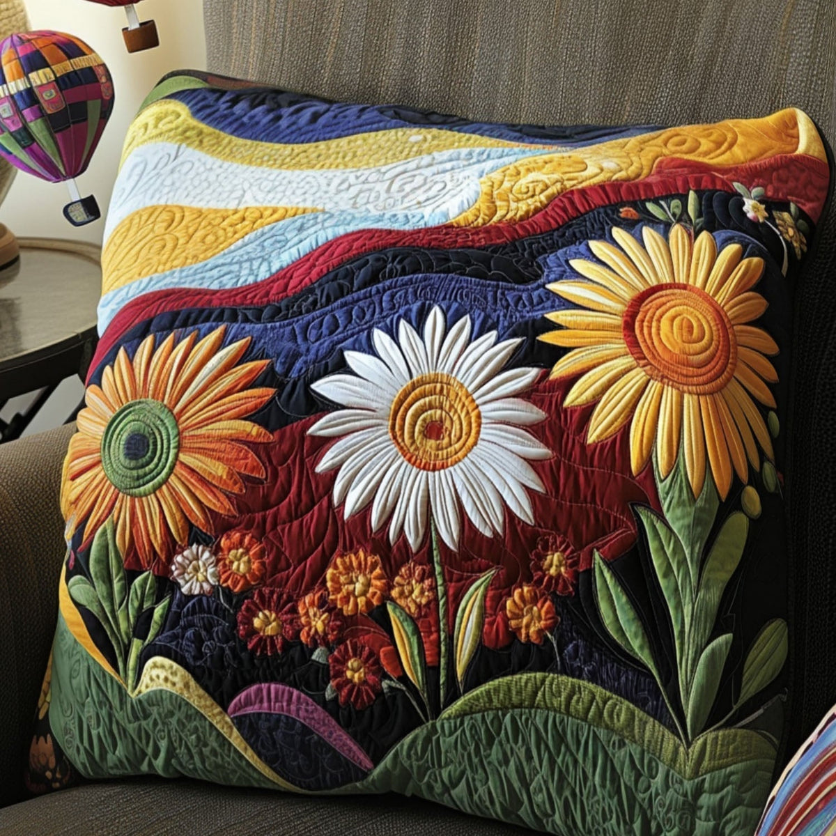 Sunflower Skyscape | Handcrafted Pillow Case