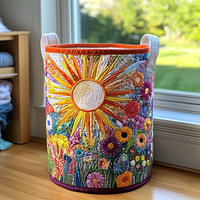 Sunflower Bloom | Quilted Storage Basket 1