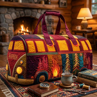 Retro Campfire Personalized Quilted Duffle Bag EM13 2