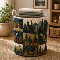Woodland Quilted Laundry Basket 1