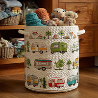 Vintage Camper Quilted Laundry Basket 1