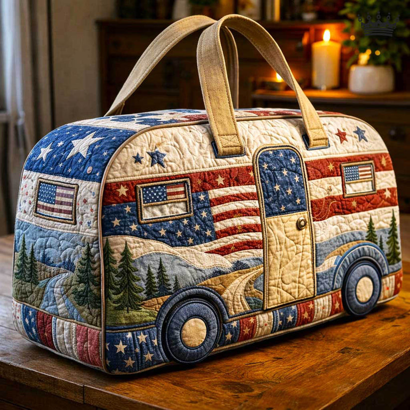 Retro Camper Quilted Duffle Bag LD06