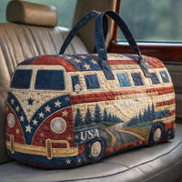 America 250 Patriotic USA Camper Van Quilted Duffle Bag LD19 1