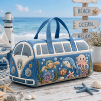 Ocean Animals Camper Van Quilted Duffle Bag LV10 1