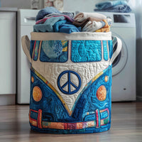 Colorful Hippie Bus Quilted Laundry Basket 1