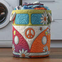 Hippie Van Quilted Laundry Basket 1