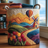 Farm Heaven Quilted Laundry Basket 1