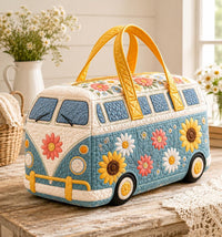 Retro Bus Personalized Quilted Duffle Bag QV46 1