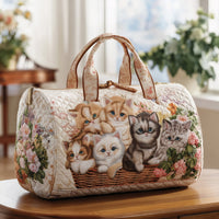Purrfect Basket Quilted Duffle Bag QV54 1