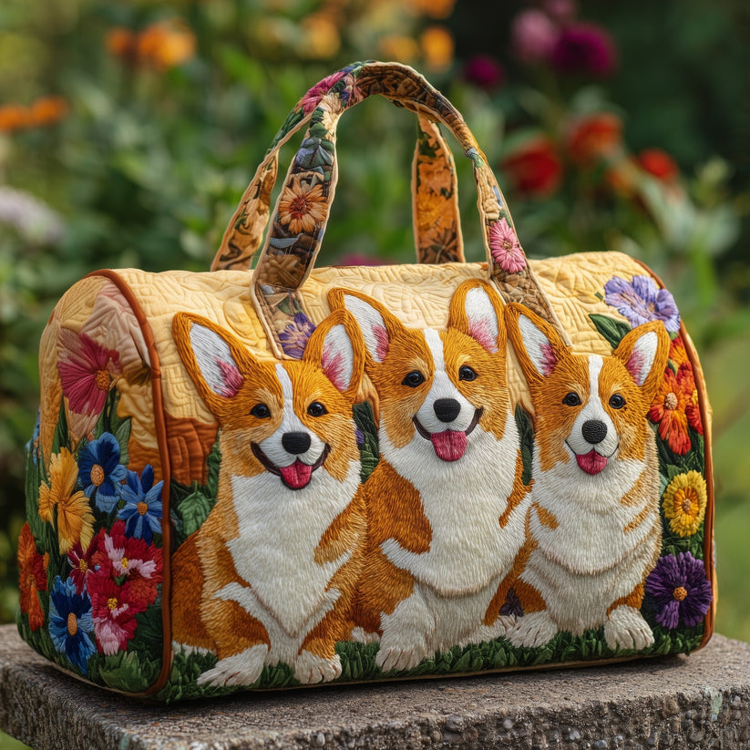 Adorable Corgi Quilted Duffle Bag QV57