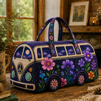 Vintage Floral Quilted Duffle Bag TG15 1