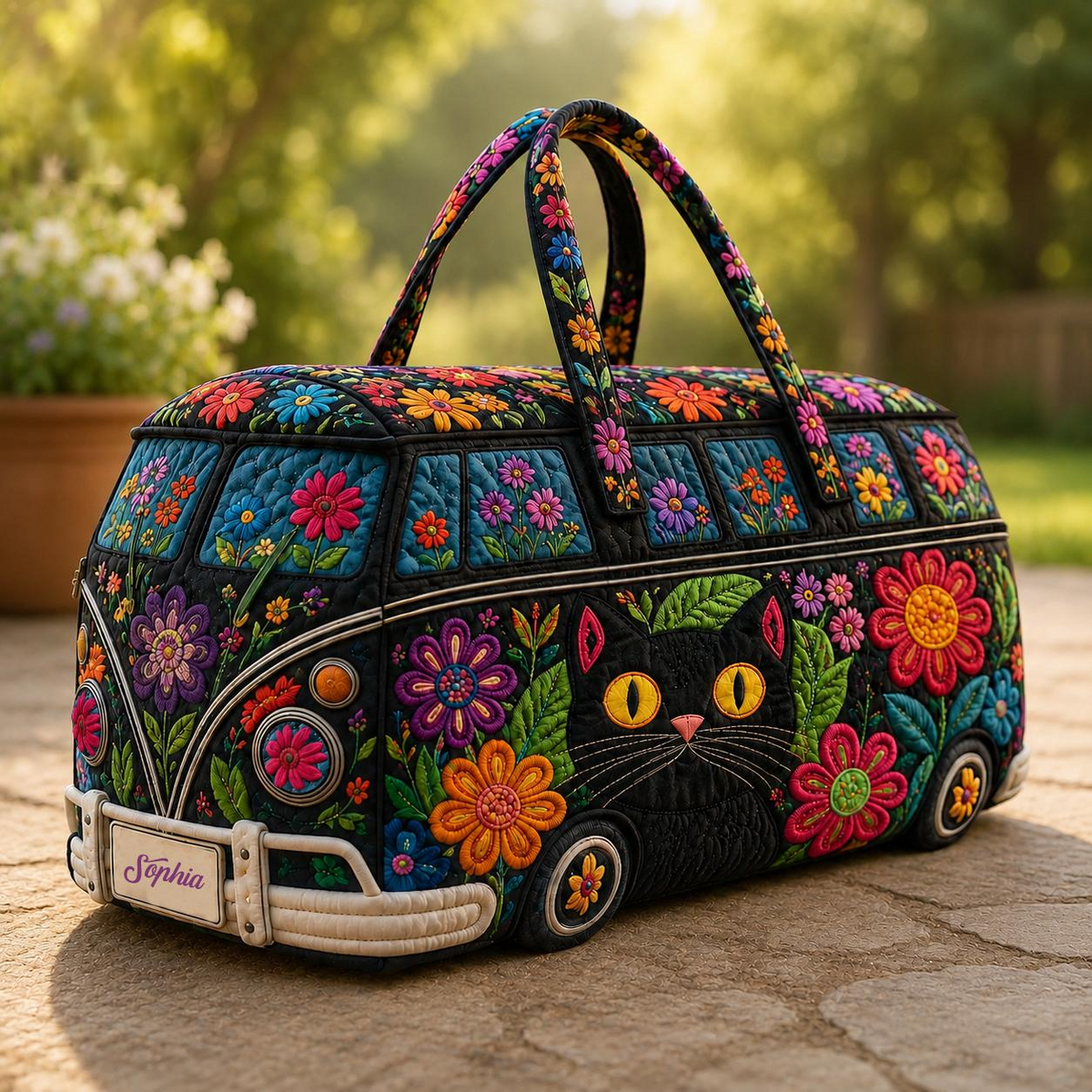 Camper Van Personalized Quilted Duffle Bag TG38