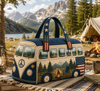 Patriotic USA Camper Van Quilted Duffel Bag TN17 1