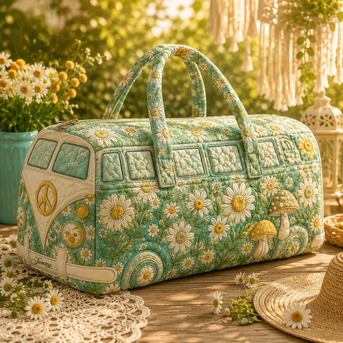 Camper Van Personalized Quilted Duffel Bag TN21