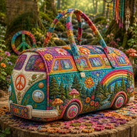 Hippie Peace Quilted Duffle Bag TP11 1