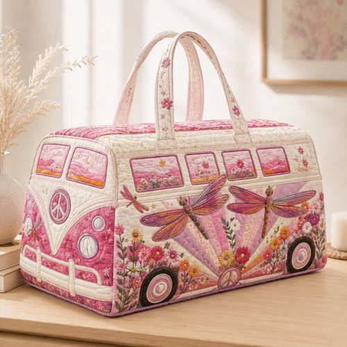 Retro Peace Bus Quilted Duffel Bag TP23