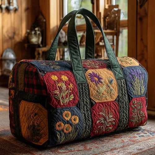 Country Floral Quilted Duffle Bag
