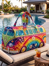 Rainbow Hippie Quilted Handbag 1