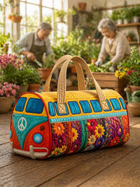 Retro Boho Floral Quilted Handbag 1