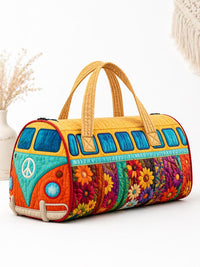 Retro Boho Floral Quilted Handbag 2
