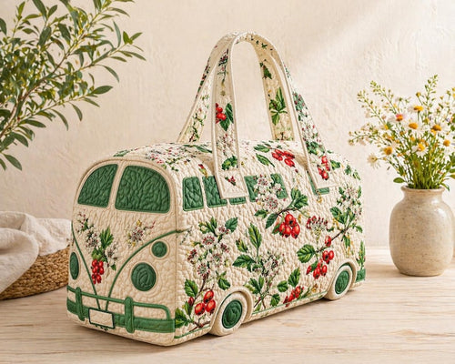 Berry Blossom Camper Quilted Handbag