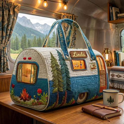 Forest Camper Personalized Quilted Duffle Bag
