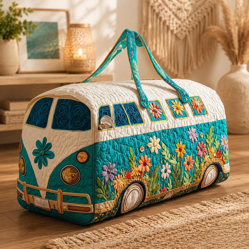 Boho Camping Quilted Duffle Bag