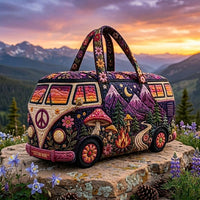 Hippie Van Personalized Quilted Tote Bag EM15 1